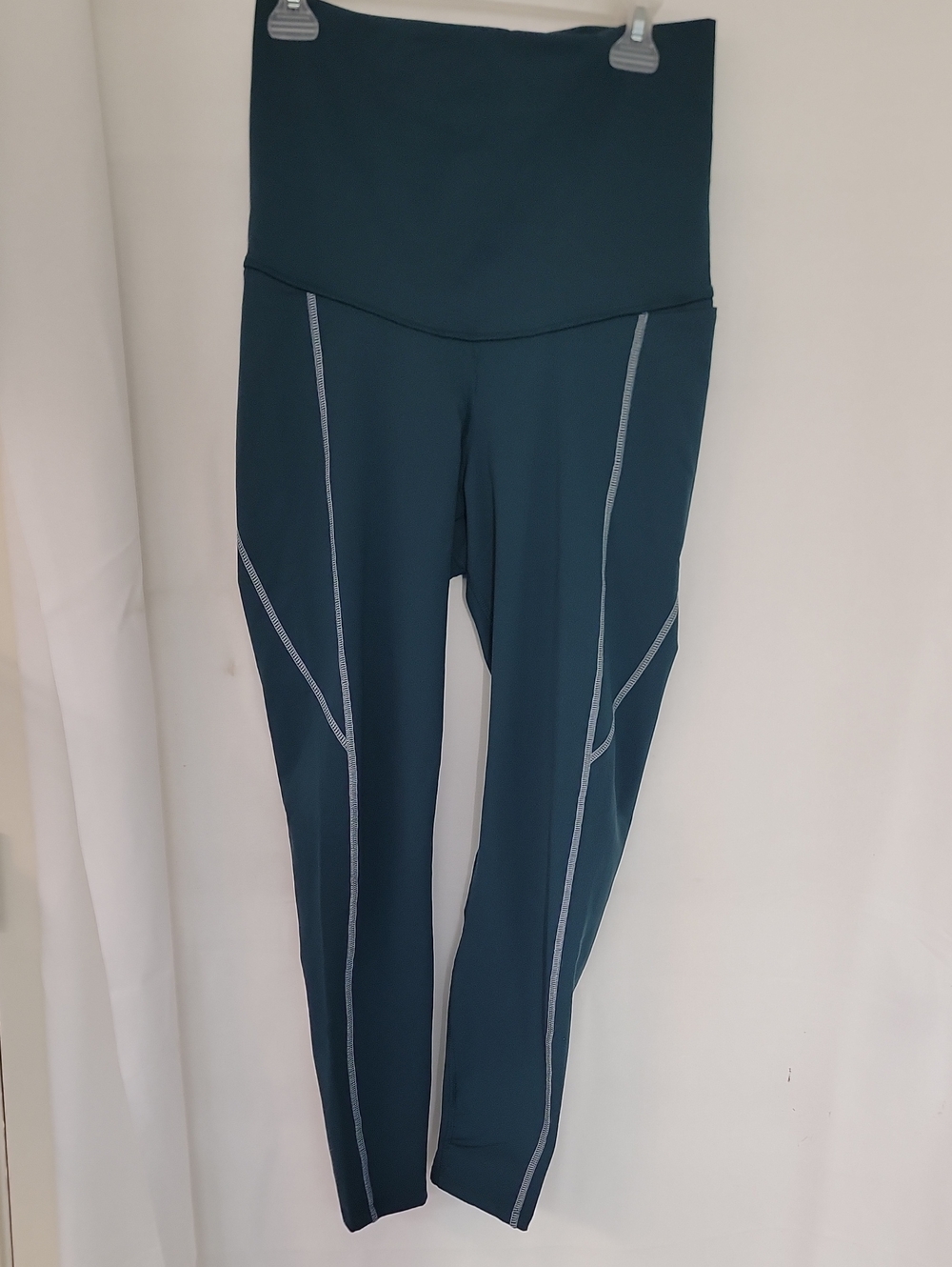 Reebok Teal High-Waist Leggings with Light Contrast Stitching